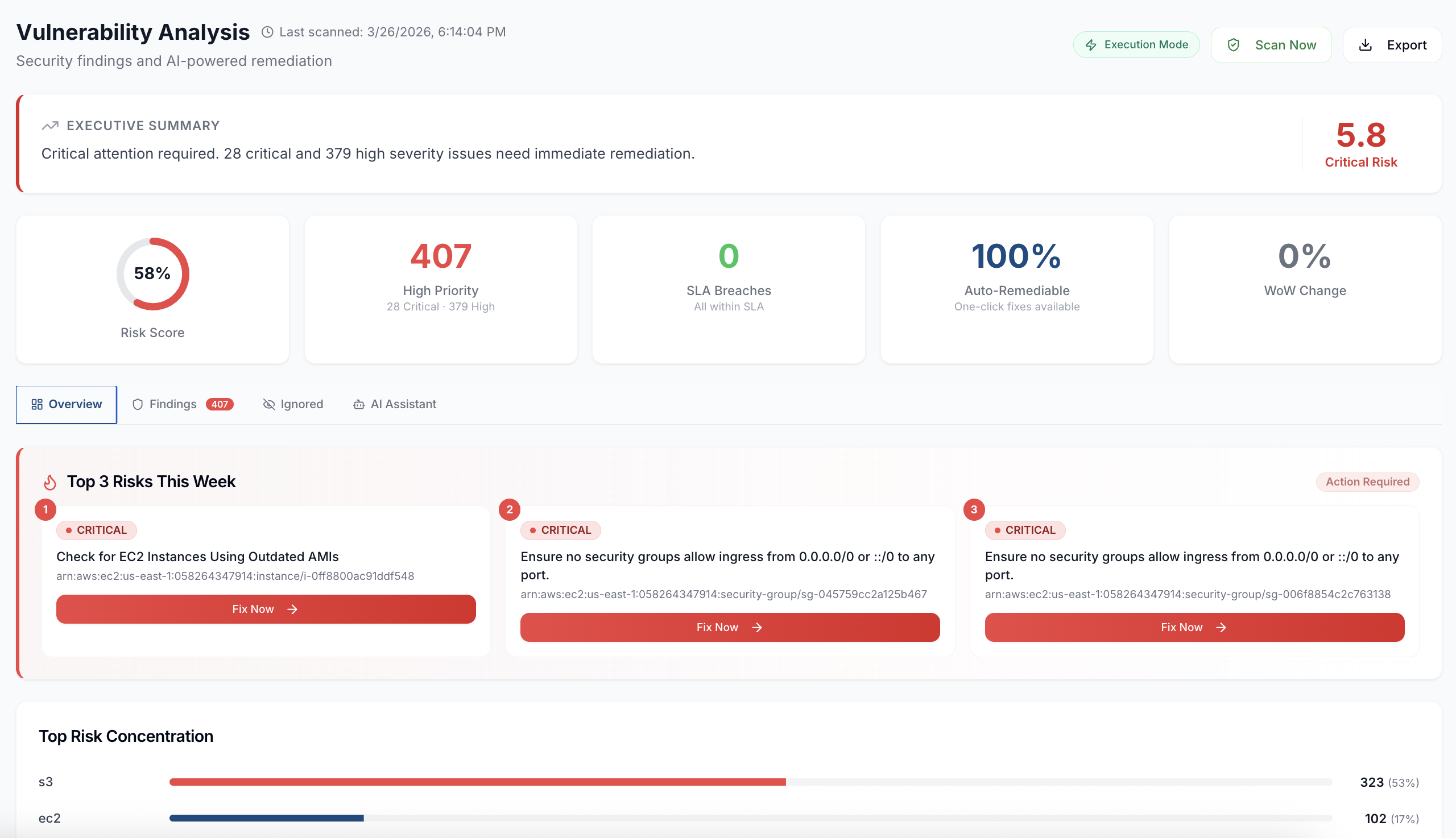 CompliTru vulnerability assessment dashboard